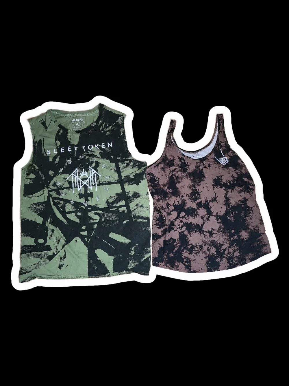 His Her Tanks - Sleep Token + Skeleton Hand Rock - Picture 1 of 4